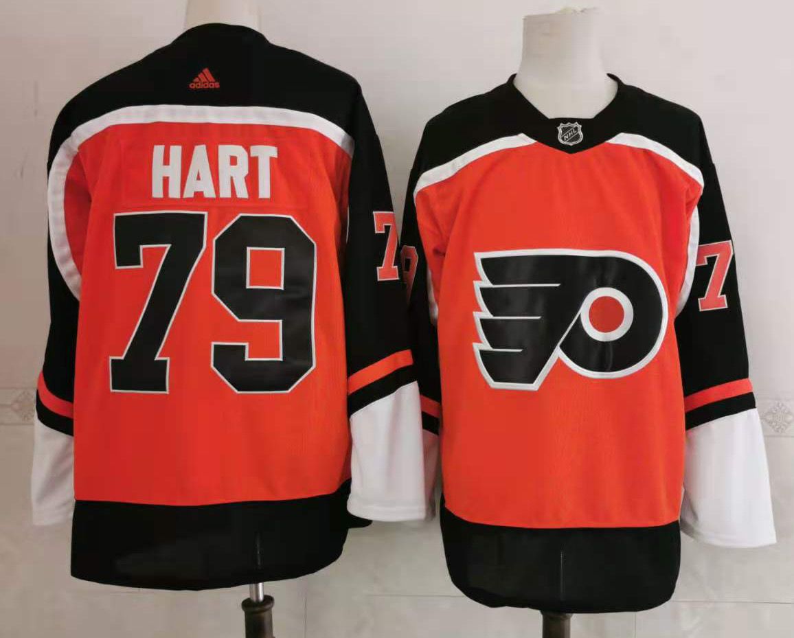 Cheap Adidas Men Philadelphia Flyers 79 Hart Orange Home Authentic Stitched NHL Jersey